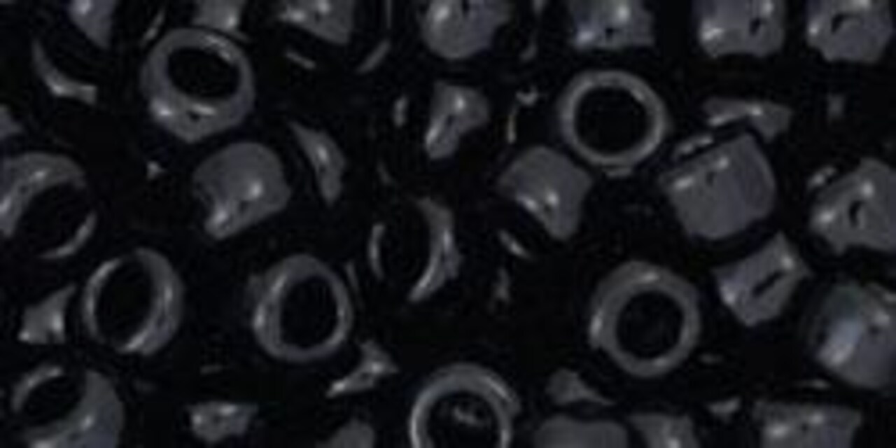 Toho 6/0 Round Japanese Seed Bead, #49, Opaque Jet Black, 20 grams